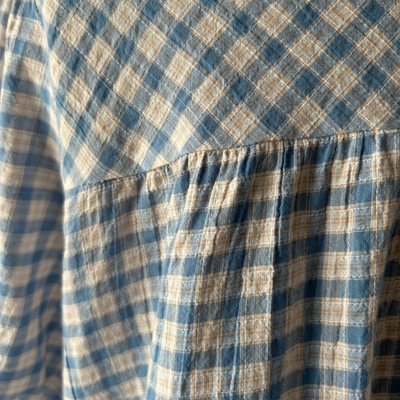 The Nines by Hatch maternity plaid button up puff sleeve top size small - Picture 12 of 16